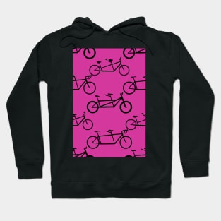 Tandem types pattern - black on pink Hoodie